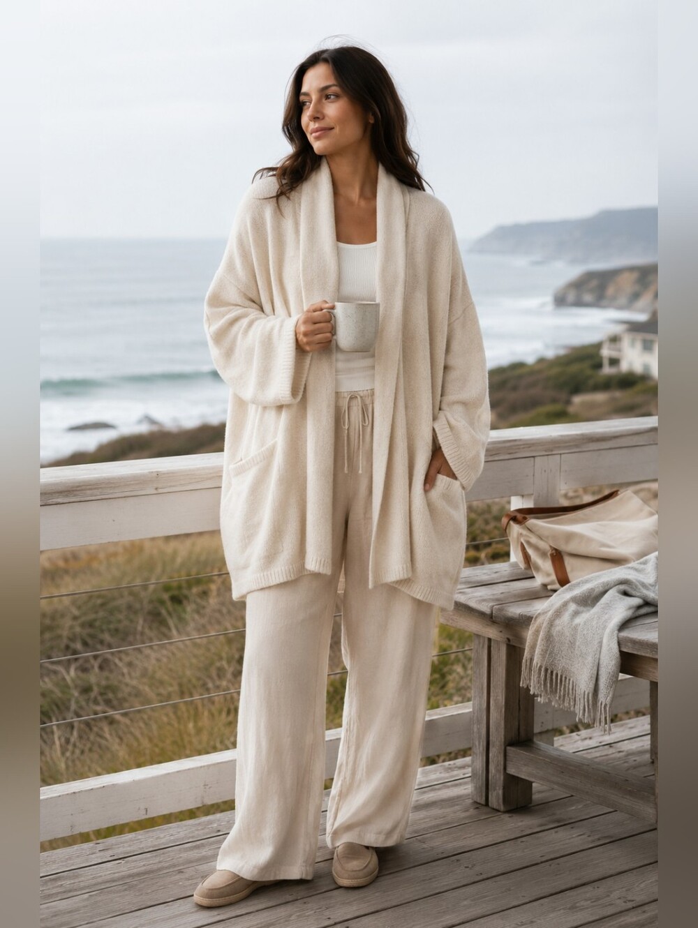 +BERYLL Los Angeles Cocoon Cardigan Cashmere Blend Quiet Luxury Women's O/S NWT